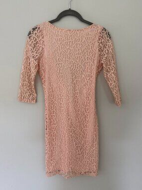 asos Petite lace dress with open back pink 0P (NWT)